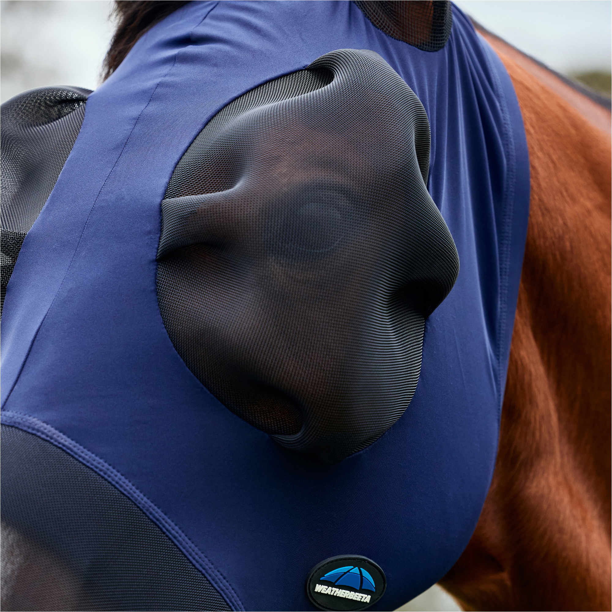 2026 WeatherBeeta Comfitec Luxe Stretch Fly Mask With Ears & Nose 1029738 - Navy / Schwarz